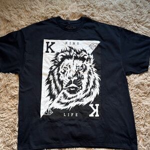 Popular Poison men's King life split lion black t-shirt size 2xl